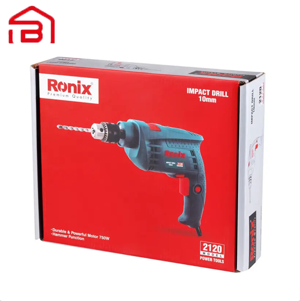 دریل 10 میلی متری چکشی سه نظام آچاری 750وات رونیکس مدل 2120